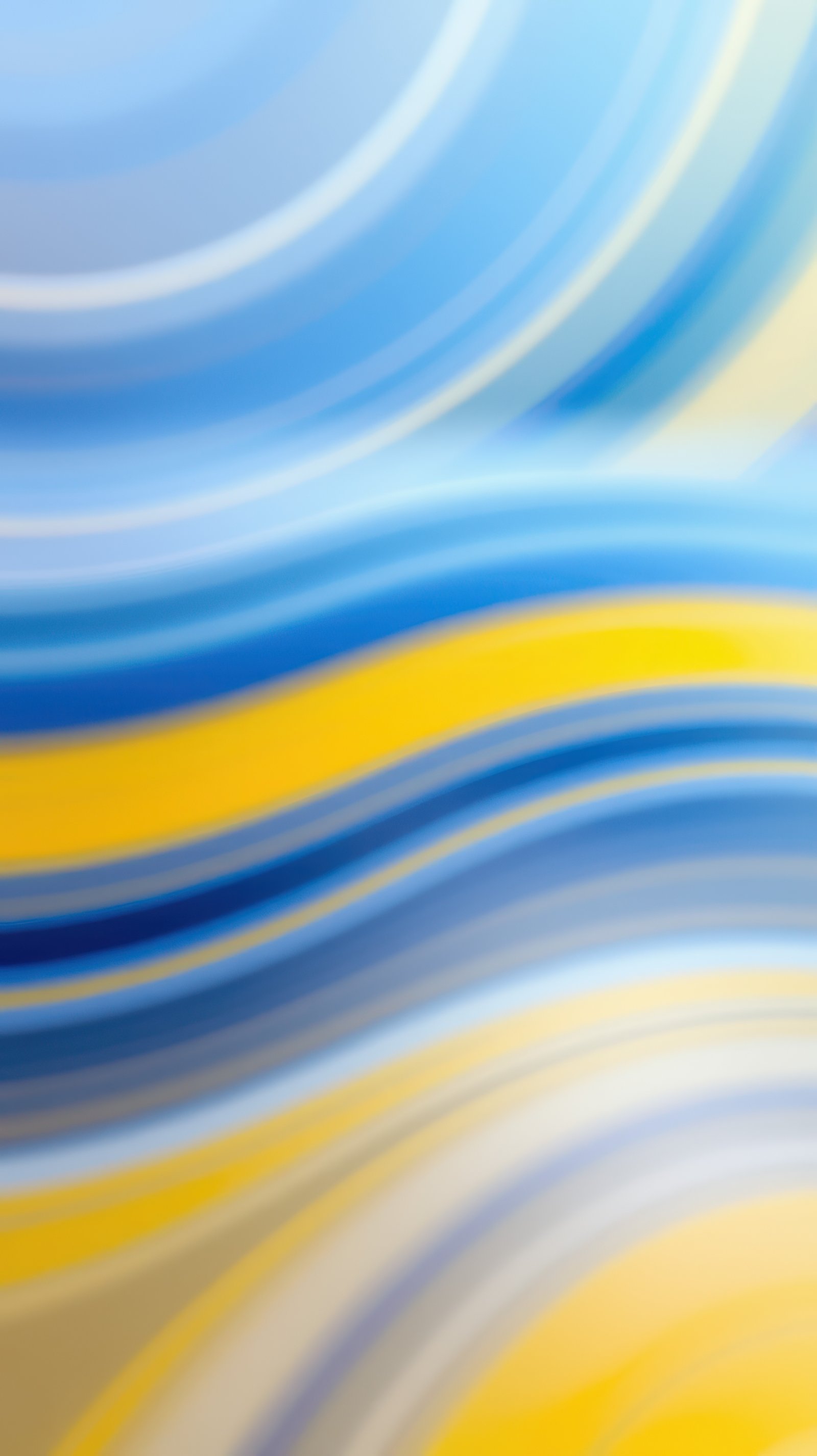 Swirling blue and yellow waves create a dynamic abstract art piece filled with vibrant energy